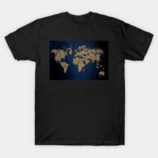 background of the world map, conceptual awareness of vegetarian education no OGM T-Shirt